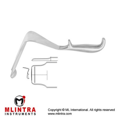 St. Marks Pelvis Retractor Stainless Steel, 33 cm - 13" Blade Size 195 x 60 mm - 60 x 45 mm